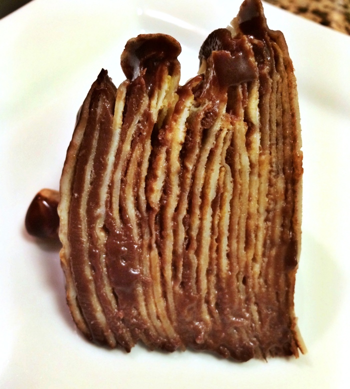 Chocolate hazelnut crepe cake